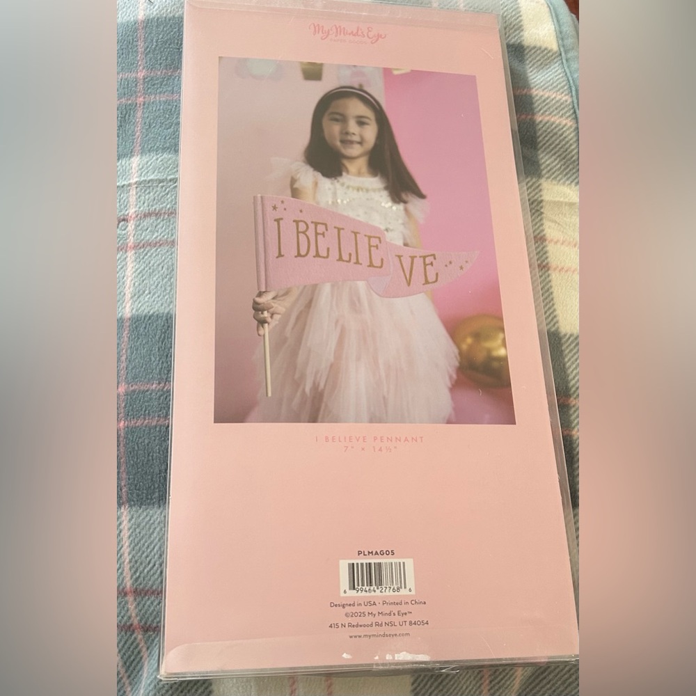 Mind’s Eye  'I Believe' Pennant NEW Felt Princess Party Decor